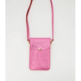 Telefoontas metallic roze