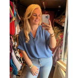 Blouse Emma jeansblauw