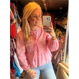 Strik blouse roze