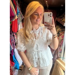 Strik blouse broderie