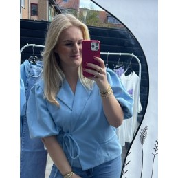 Nura wikkelblazer blauw