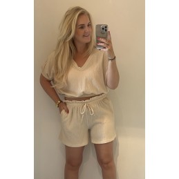 Livia top cropped beige