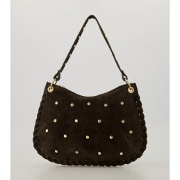 Casey suede bag donkerbruin