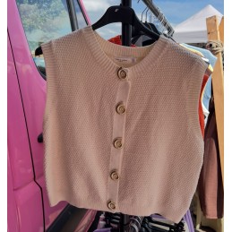Gilet off white met...