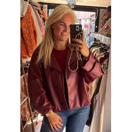 Leather jacket burgundy
