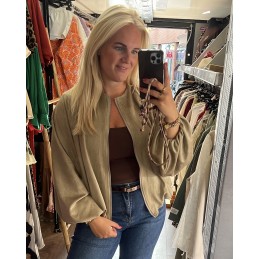 Suede jacket brown zand