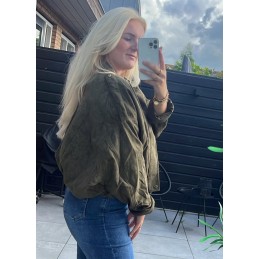 Suede jacket olive