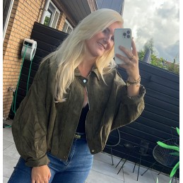 Suede jacket olive