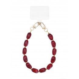 Telefoonkoord kralen burgundy