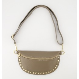 Debby leather bag taupe
