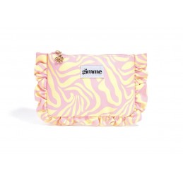 Toilettas ruffle geel roze